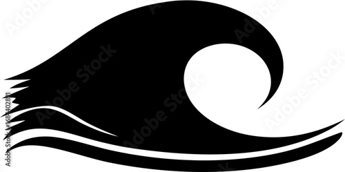 Wave Silhouette Vector Illustration | Ocean Sea Water Surf Abstract Design