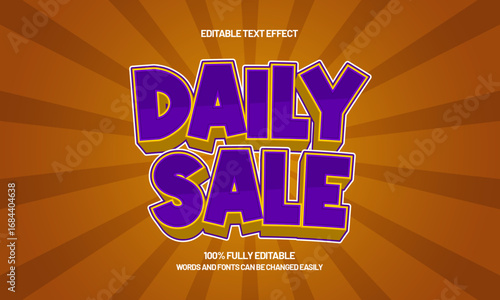 daily sale editable text effect for discount