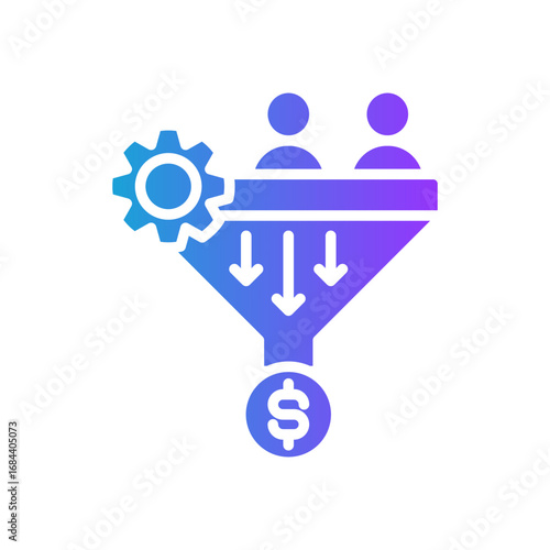 Sales Funnel glyph gradient icon