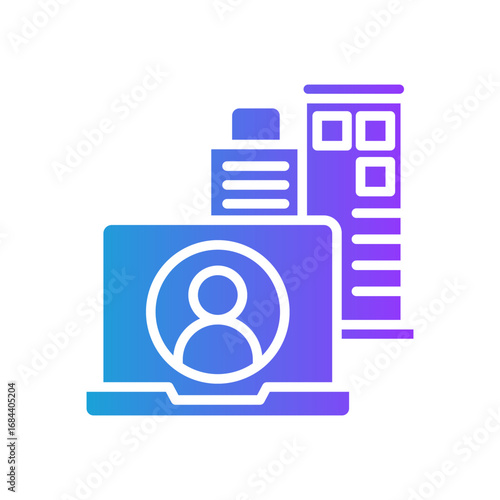 Virtual Company glyph gradient icon