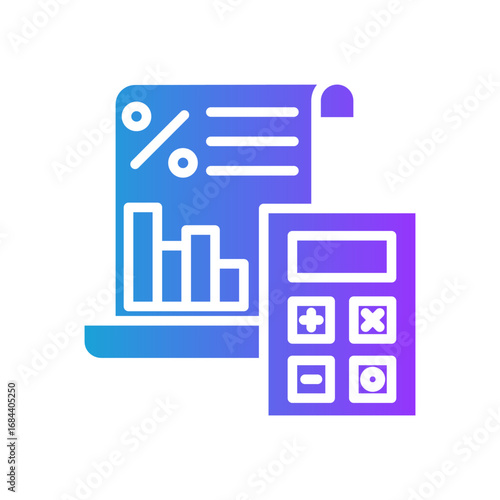 Roi Calculation glyph gradient icon