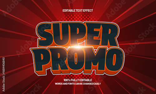 super promo editable text effect for discount