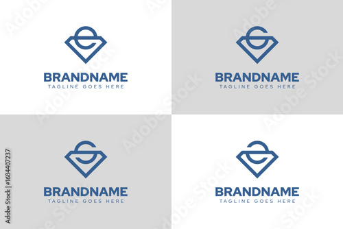 Letter E G S Z Diamond Logo Set, symbolizing elegance, strength, and prestige