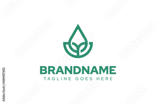 Drop Leaf Nature Logo, symbolizing freshness, nature, and sustainability
