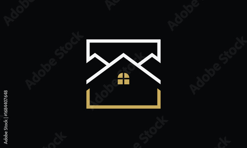 Minimalistic residential real estate home logo design