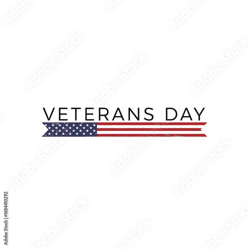 Veterans Day banner featuring patriotic flag design honoring military service and sacrifice