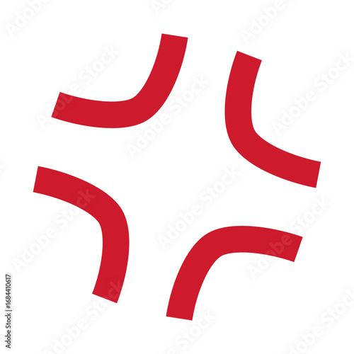 red anger mark symbol, angry