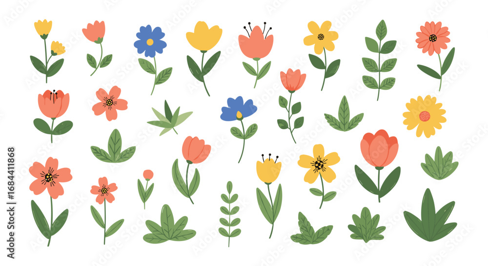 custom made wallpaper toronto digitalVibrant hand-drawn floral elements for springtime designs, perfect for cards and invitations