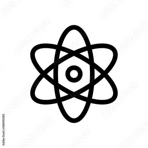 Atom Model Line Icon of Physics and Mechanics Icon Set