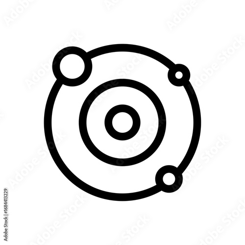 Solar System Line Icon of Astronomy and Space Icon Set