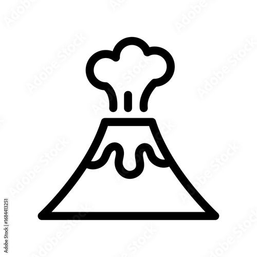 Volcano Line Icon of Geology and Earth Icon Set