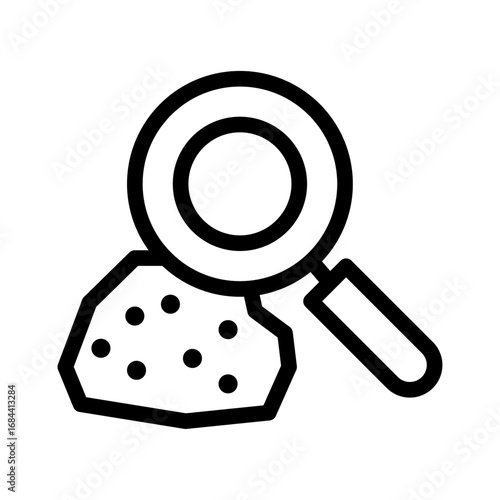 Rock Analysis Line Icon of Geology and Earth Icon Set
