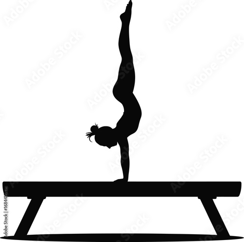 Gymnast handstand balance beam gymnastics athlete