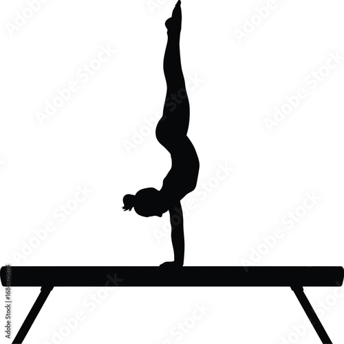 Gymnast handstand balance beam gymnastics athlete
