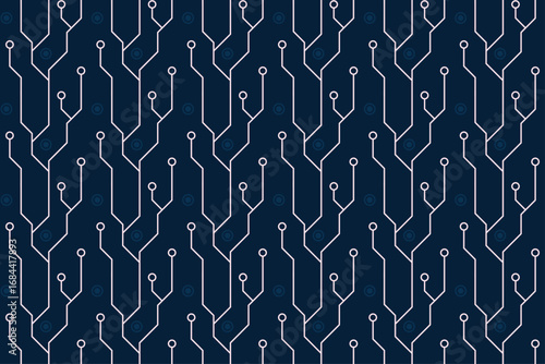 Blue Circuit Board Seamless Pattern