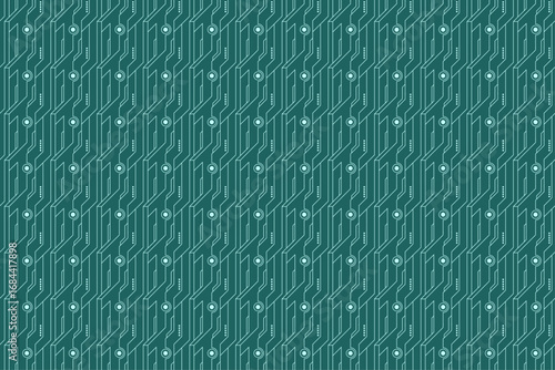 Green Circuit Board Geometric Seamless Pattern