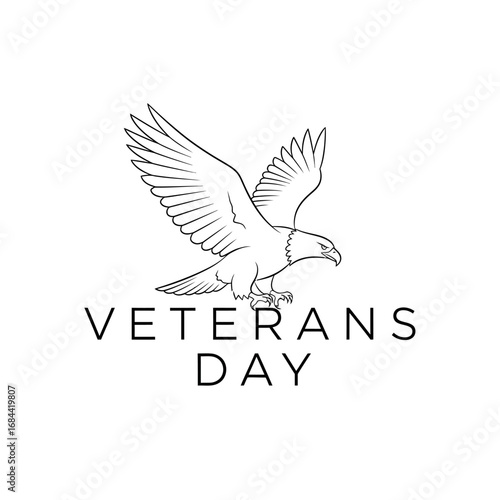 Symbolic soaring: patriotic illustration celebrating veterans day with an eagle emblem