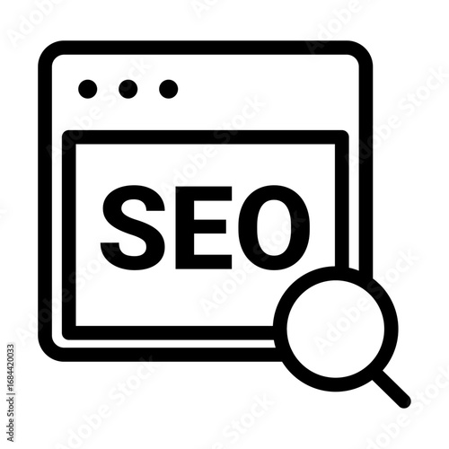 SEO Optimization Line Icon of Digital Marketing and SEO Icon Set