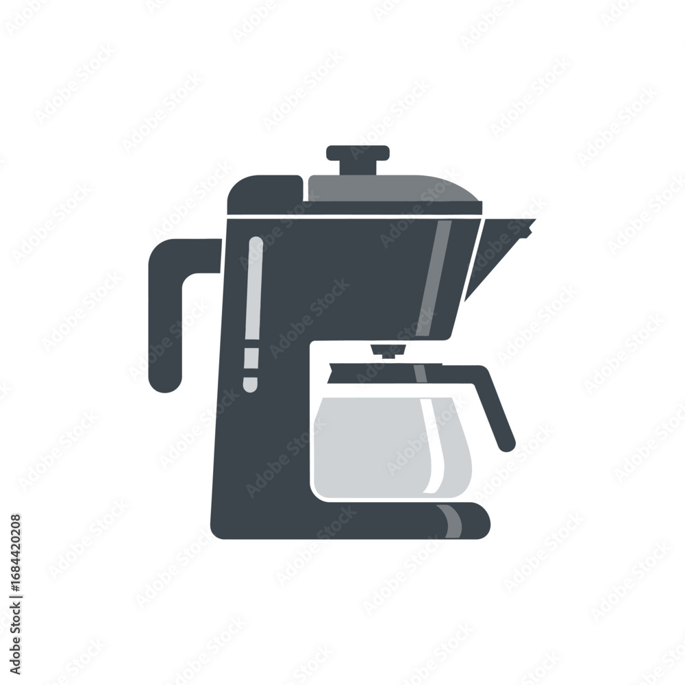 Obraz premium Simplified representation of a drip coffee maker evoking morning and warm beverages