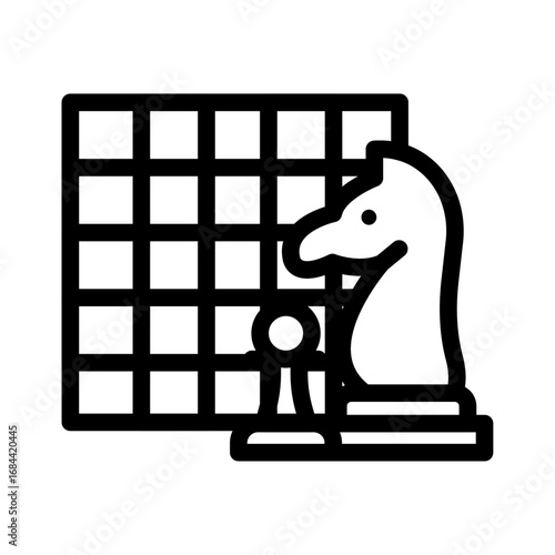Chess Line Icon of Board Games and Puzzles Icon Set