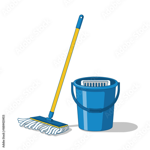 Illustrative cleaning tools perfect for presentations or graphic design projects focusing on home