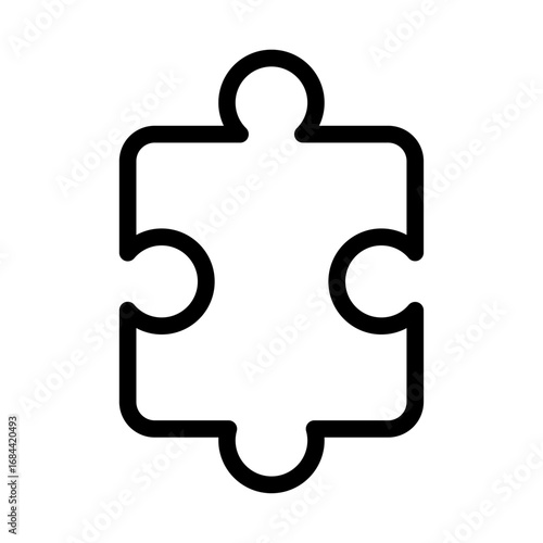 Puzzle Piece Line Icon of Board Games and Puzzles Icon Set