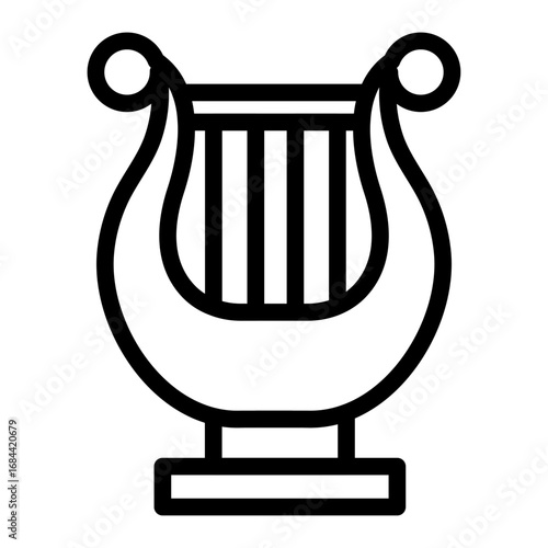 Lyre Line Icon of Musical Instruments Icon Set