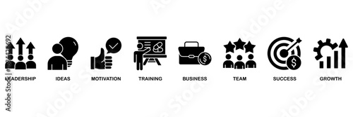 Learn and lead banner web icon vector illustration concept for� leadership, ideas, motivation, training, business, team, success, and growth