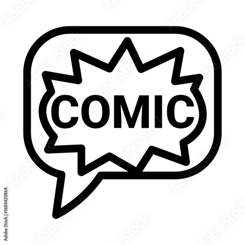 Comic Bubble Line Icon of Comics and Cartoons Icon Set