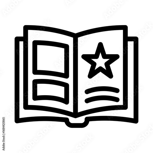 Comic Book Line Icon of Comics and Cartoons Icon Set