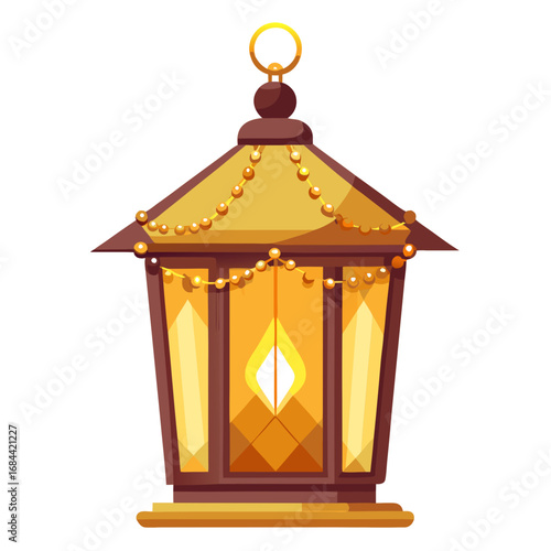 old lantern isolated on white