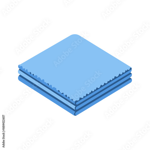 Tranquil turquoise stacked cloths embody cleanliness and domestic order showcasing soft textures