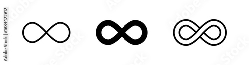 infinity icon set vector infinite, eternity, infinity, endless, loop, unlimited, icons, symbol	