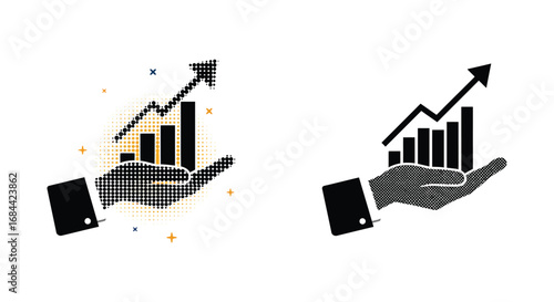 hands holding charts showing growth trends visually
