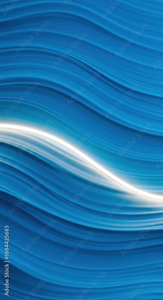 Fototapeta premium A dynamic abstract design featuring flowing, undulating blue lines with a striking white accent.