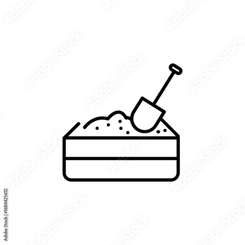Sandbox line icon, outline vector sign, vector simple trendy style illustration for web and app..eps