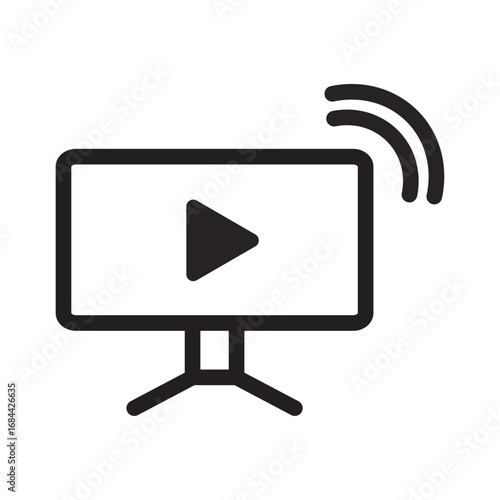 Streaming Line Icon of Media and Entertainment Icon Set