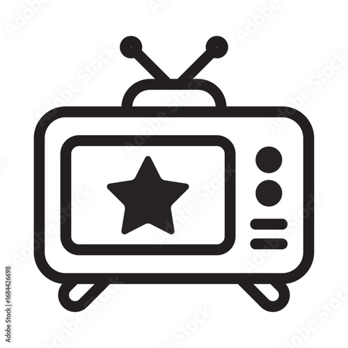 TV Line Icon of Media and Entertainment Icon Set