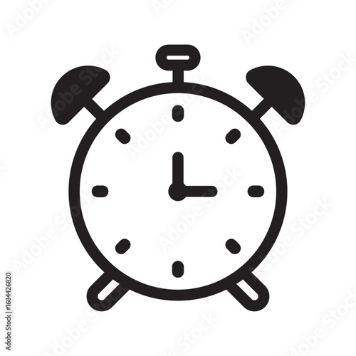 Alarm Clock Line Icon of Time and Scheduling Icon Set