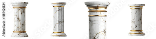Wallpaper Mural Elegant Marble and Gold Decorative Columns Isolated on White Torontodigital.ca