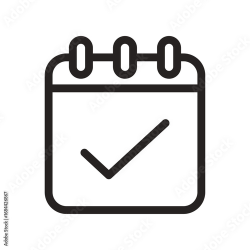 Calendar Check Line Icon of Time and Scheduling Icon Set