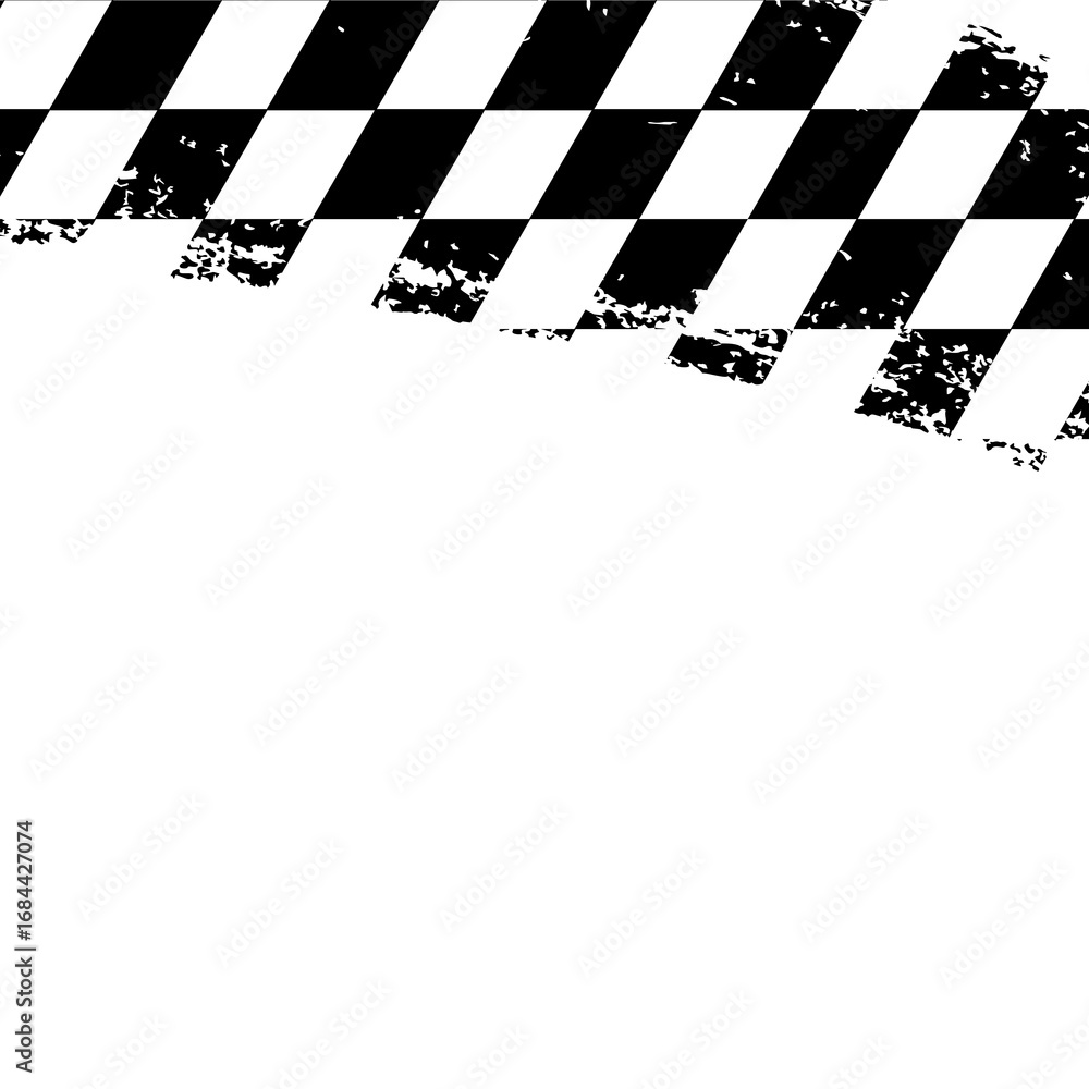 Naklejka premium Distressed Checkered Flag Racing Design.