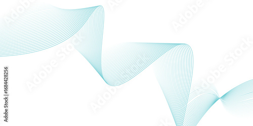 Abstract blue wave background with a fluid design of curved lines and shapes creating a dynamic, watery pattern. technology flow tech transparent line stripe energy connection web music and sound. art