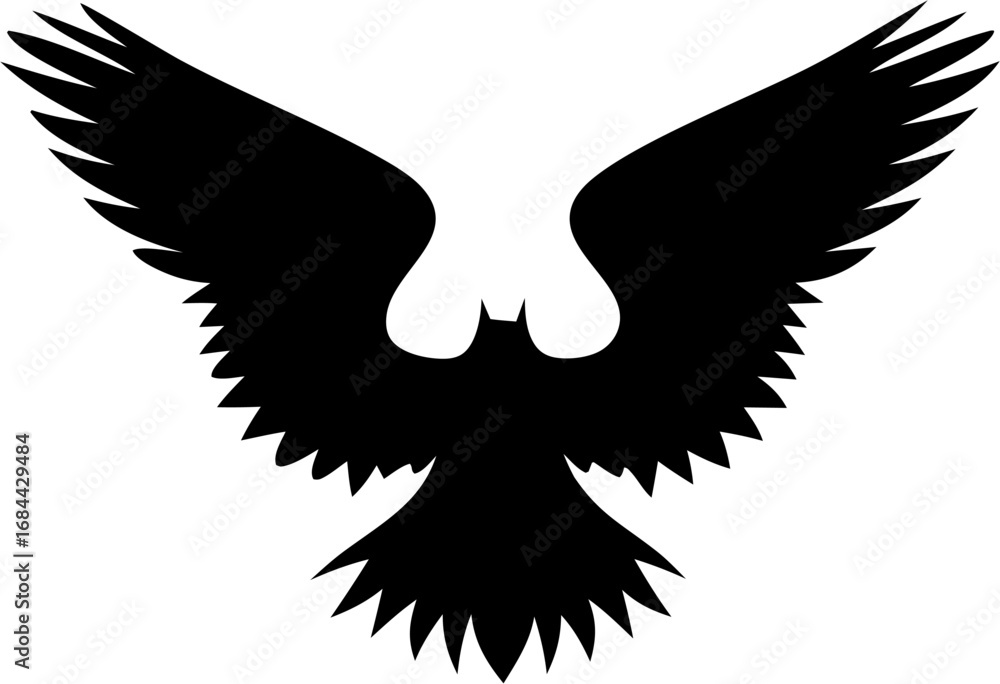 Obraz premium Wings Silhouette Vector Illustration | Bird Angel Flight Feather Abstract Design