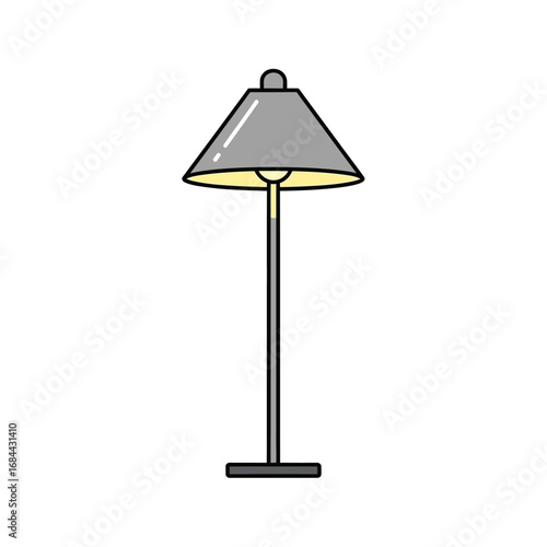Elegant floor lamp illustration displaying a light source with a minimalist style approach