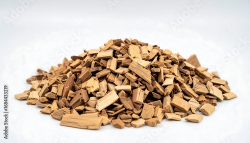 Pile of light brown wood chips