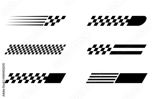 Racing Checkered Flag Graphic Elements.