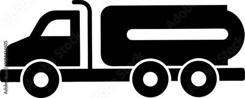 A Fuel Truck Simple Graphic Symbol Clean Silhouette