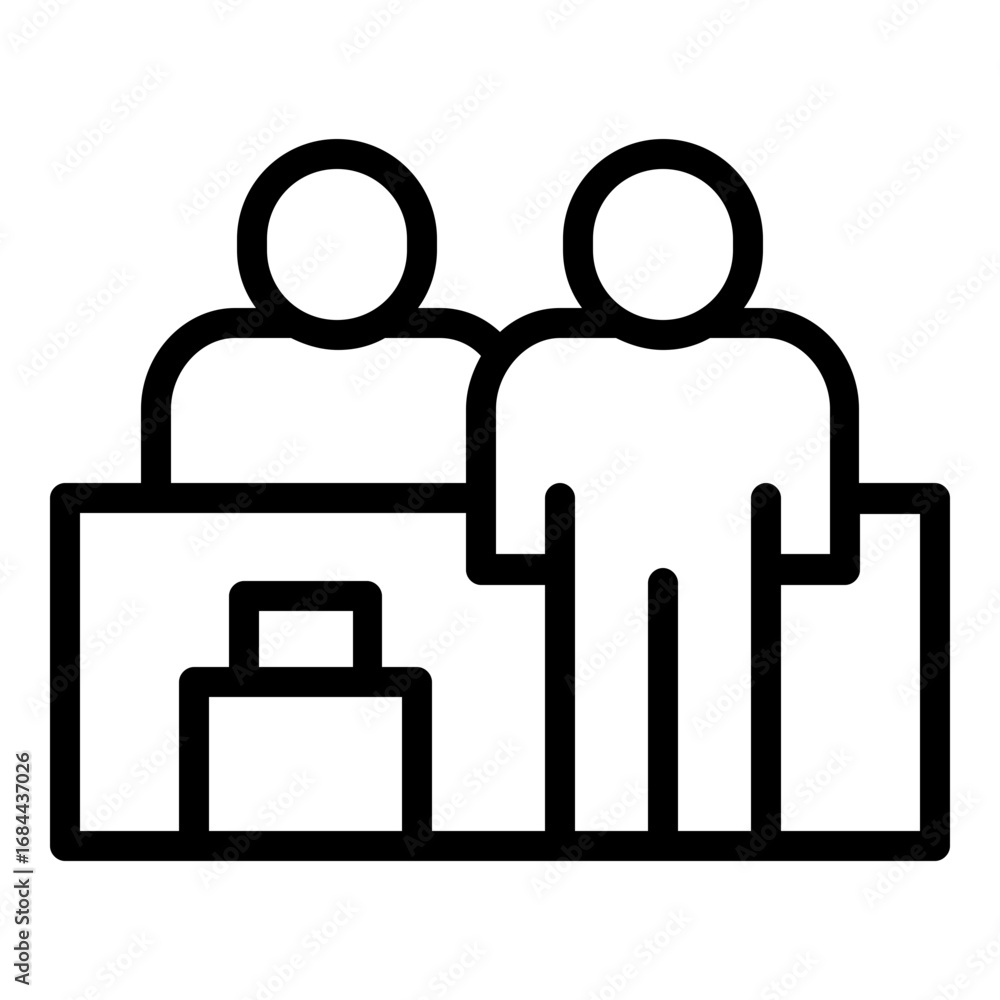 check in icon line line check in icon line line