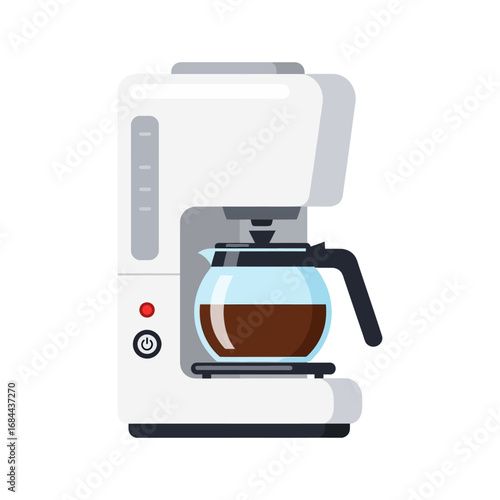 Simplified coffee maker illustration for daily routine or beverage preparation depiction